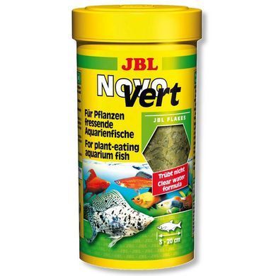 JBL (ДжіБіЕль) NovoVert - Основний корм для травоїдних акваріумних риб (пластівці), 100 мл