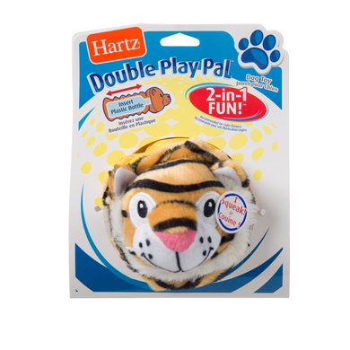 Hartz Double Play Pal -Іграшка для собак - м'яка, 2в1, з пищалкою (лев, тигр, леопард)