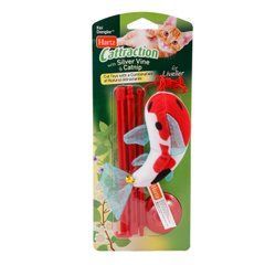 Hartz Cattraction with Silver Vine & Catnip Koi Dangler Cat Toy- Іграшка для кішок складна вудка з рибкою з привертає запахом (срібна лоза + котяча м'ята)