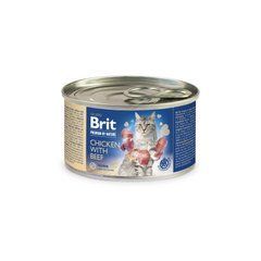 Вологий корм Brit Premium by Nature Cat  курка з яловичиною , 200 г