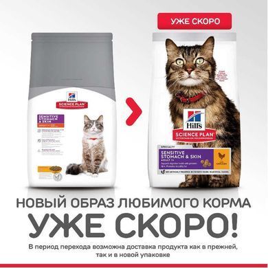 Hill's (Хіллс) Science Plan Sensitive Stomach & Skin Adult with Chicken - Сухий корм з куркою для котів з чутливим шлунком і шкірою, 7 кг
