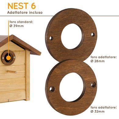 Ferplast (Ферпласт) Nest 6 - Будиночок-гніздо для диких птахів, 26x15,8x27,4 см